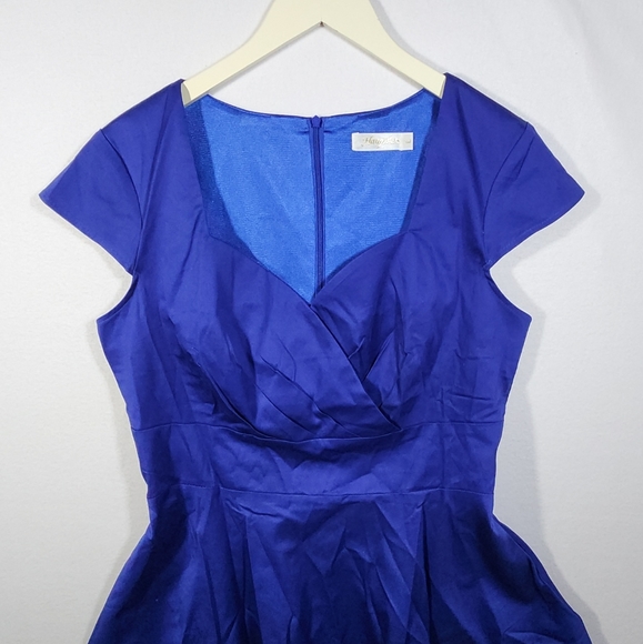 NWOT Hanpceirs Women's Cap Sleeve 1950s RetroVintage Cocktail Swing Dress Size L - Picture 3 of 9